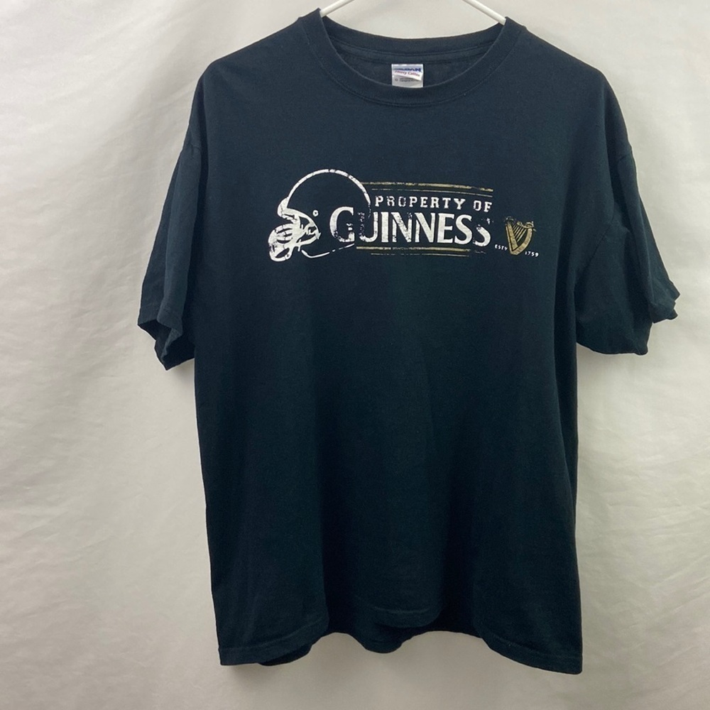 Guinness Black Beer Black Mens Size Large T Shirt